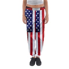 American Usa Flag Vertical Women s Jogger Sweatpants by FunnyCow