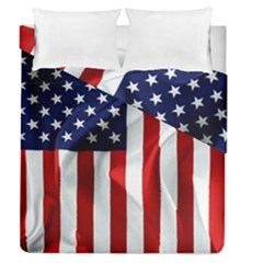 American Usa Flag Vertical Duvet Cover Double Side (queen Size)