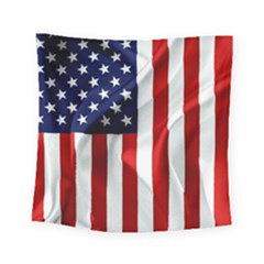 American Usa Flag Vertical Square Tapestry (small)