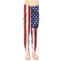 American Usa Flag Vertical Kids  Legging View1