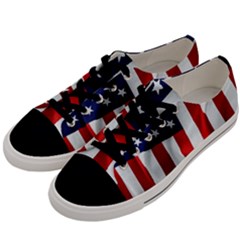 American Usa Flag Vertical Men s Low Top Canvas Sneakers by FunnyCow