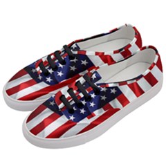 American Usa Flag Vertical Women s Classic Low Top Sneakers by FunnyCow