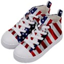 American Usa Flag Vertical Kid s Mid-Top Canvas Sneakers View2