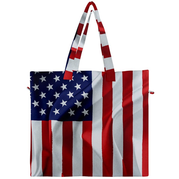 American Usa Flag Vertical Canvas Travel Bag