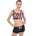 American Usa Flag Vertical V-Back Sports Bra View1