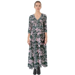 Floral Collage Pattern Button Up Boho Maxi Dress by dflcprints