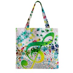 Points Circle Music Pattern Zipper Grocery Tote Bag by Nexatart