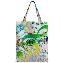 Points Circle Music Pattern Zipper Classic Tote Bag