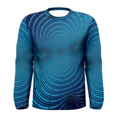 Blue Background Brush Particles Wave Men s Long Sleeve Tee by Nexatart