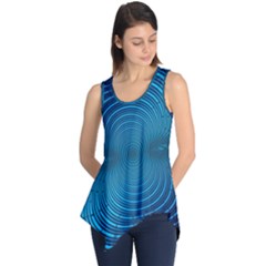 Blue Background Brush Particles Wave Sleeveless Tunic