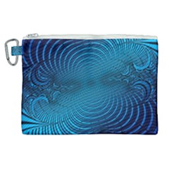 Blue Background Brush Particles Wave Canvas Cosmetic Bag (xl)