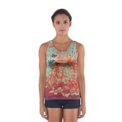 Orange Blue Rust Colorful Texture Sport Tank Top  by Nexatart