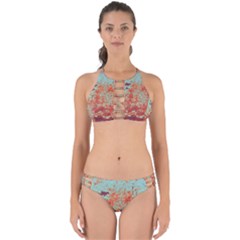 Orange Blue Rust Colorful Texture Perfectly Cut Out Bikini Set by Nexatart