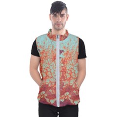 Orange Blue Rust Colorful Texture Men s Puffer Vest by Nexatart