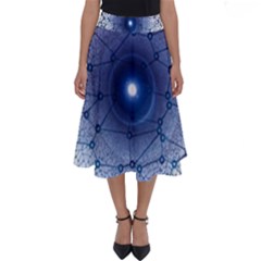 Network Social Abstract Perfect Length Midi Skirt