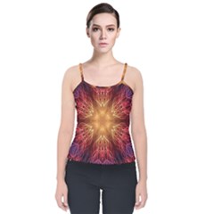 Fractal Abstract Artistic Velvet Spaghetti Strap Top