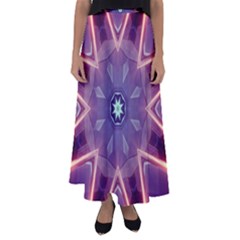 Abstract Glow Kaleidoscopic Light Flared Maxi Skirt by Nexatart