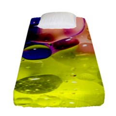Abstract Bubbles Oil Fitted Sheet (single Size) by Nexatart