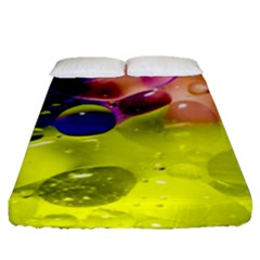 Abstract Bubbles Oil Fitted Sheet (queen Size) by Nexatart