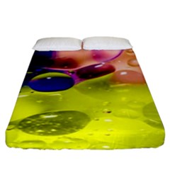 Abstract Bubbles Oil Fitted Sheet (king Size) by Nexatart