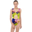 Abstract Bubbles Oil Center Cut Out Swimsuit View1