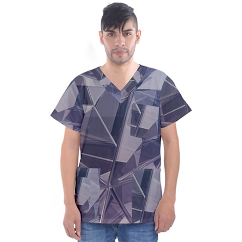 Abstract Background Abstract Minimal Men s V-neck Scrub Top by Nexatart