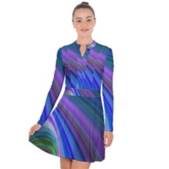 Background Abstract Curves Long Sleeve Panel Dress