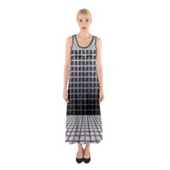 Space Glass Blocks Background Sleeveless Maxi Dress