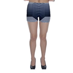 Space Glass Blocks Background Skinny Shorts