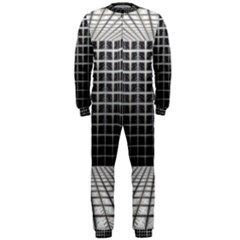 Space Glass Blocks Background Onepiece Jumpsuit (men) 