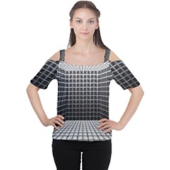 Space Glass Blocks Background Cutout Shoulder Tee