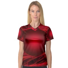 Abstract Scrawl Doodle Mess V-neck Sport Mesh Tee