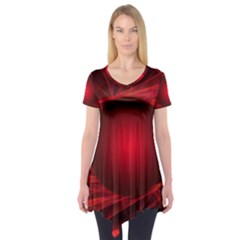 Abstract Scrawl Doodle Mess Short Sleeve Tunic 