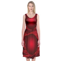 Abstract Scrawl Doodle Mess Midi Sleeveless Dress