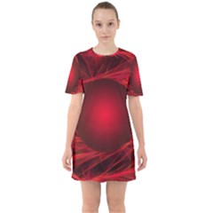 Abstract Scrawl Doodle Mess Sixties Short Sleeve Mini Dress