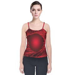 Abstract Scrawl Doodle Mess Velvet Spaghetti Strap Top