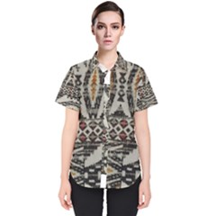 Fabric Textile Abstract Pattern Women s Short Sleeve Shirt