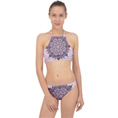 Mandala Pattern Fractal Racer Front Bikini Set