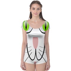 Cat Green Eyes Happy Animal Pet Boyleg Leotard  by Sapixe