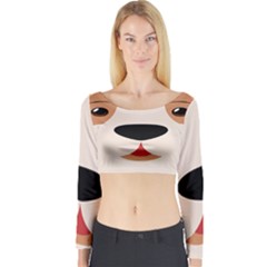 Dog Animal Boxer Family House Pet Long Sleeve Crop Top by Sapixe