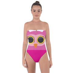 Sowa Owls Bird Wild Birds Pen Tie Back One Piece Swimsuit by Sapixe