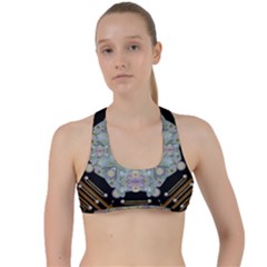 Butterflies And Flowers A In Romantic Universe Criss Cross Racerback Sports Bra by pepitasart
