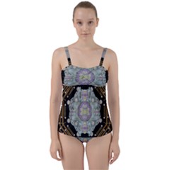 Butterflies And Flowers A In Romantic Universe Twist Front Tankini Set by pepitasart