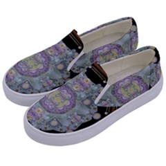 Butterflies And Flowers A In Romantic Universe Kids  Canvas Slip Ons by pepitasart