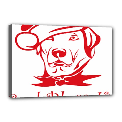 Dog Santa Hat Winter Christmas Canvas 18  x 12 