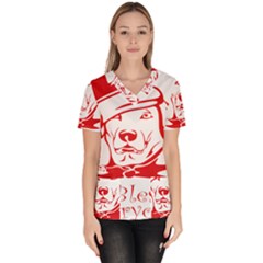 Dog Santa Hat Winter Christmas Scrub Top