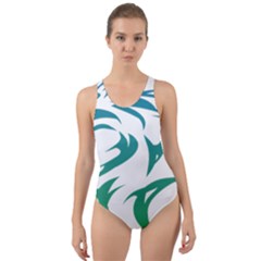 Wolf Dog Fox Animal Pet Vector Cut-out Back One Piece Swimsuit by Sapixe