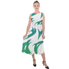 Wolf Dog Fox Animal Pet Vector Midi Tie-back Chiffon Dress by Sapixe