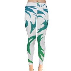 Wolf Dog Fox Animal Pet Vector Inside Out Leggings by Sapixe