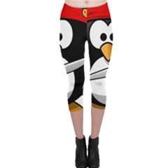 Penguin Pirate Tux Animal Bandana Capri Leggings  by Sapixe